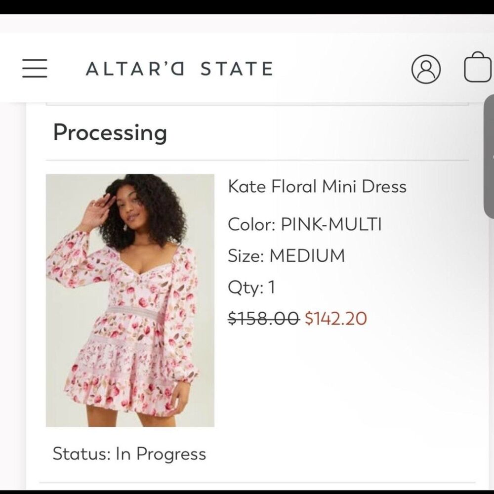 Altar’d State Pink Kate Floral Mini Dress Size Largebustier corset bodice - Picture 2 of 8